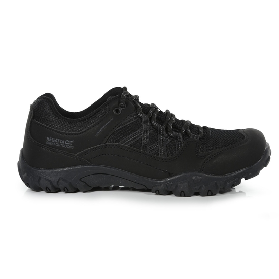 Kids Edgepoint Waterproof Low Walking Shoes Black Regatta UK