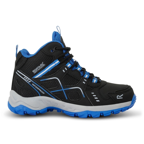 Kids Vendeavour Junior Walking Boots Black Oxford Blue Regatta UK