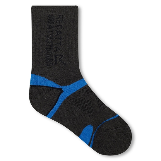 Kids' Blister Protect II Socks Grey Regatta UK