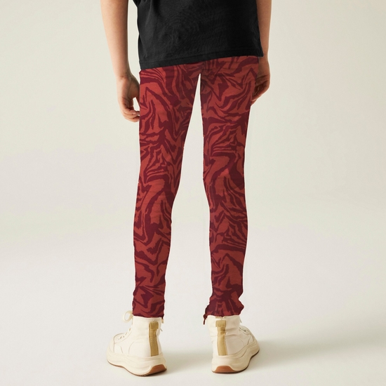 Legginsy dziecięce ocieplane Barlia Winter Czerwony we wzór