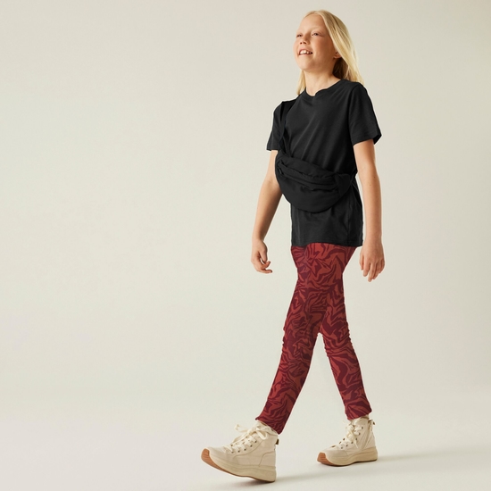 Legginsy dziecięce ocieplane Barlia Winter Czerwony we wzór