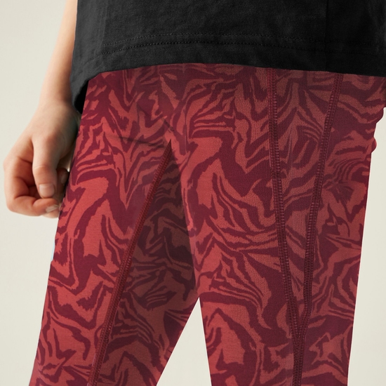 Legginsy dziecięce ocieplane Barlia Winter Czerwony we wzór