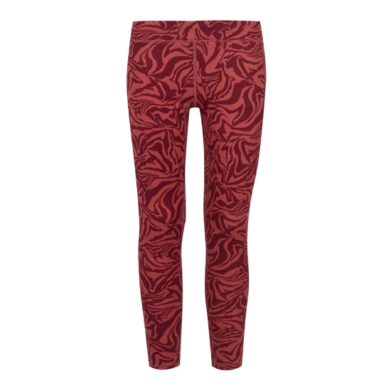 Legginsy dziecięce ocieplane Barlia Winter Czerwony we wzór