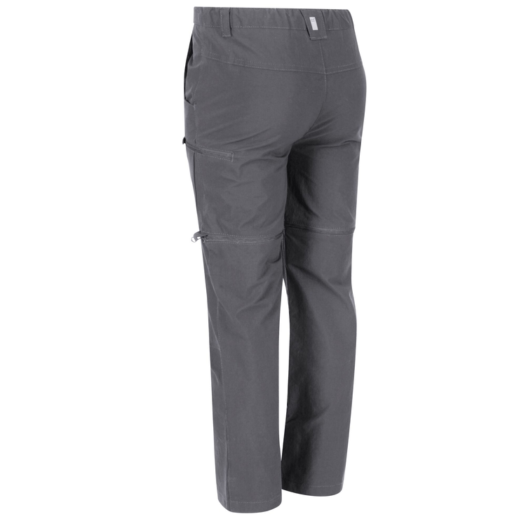 Kids Highton Stretch Zip Off Walking Trousers Seal Grey Regatta UK