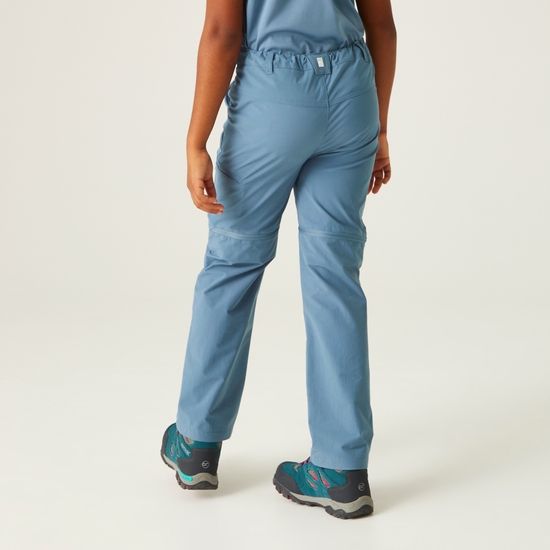 Kids' Highton Stretch Zip Off Walking Trousers Coronet Blue