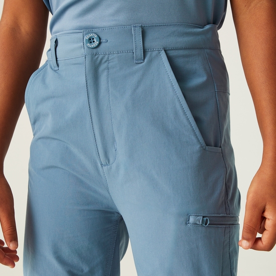 Kids' Highton Stretch Zip Off Walking Trousers Coronet Blue