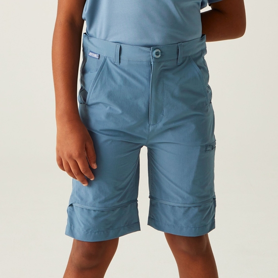 Kids' Highton Stretch Zip Off Walking Trousers Coronet Blue