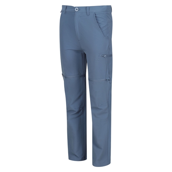 Kids' Highton Stretch Zip Off Walking Trousers Coronet Blue