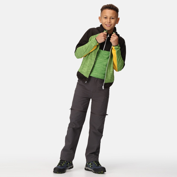 Kids' Prenton II Softshell Jacket - Jasmine Green Black | Regatta ROW