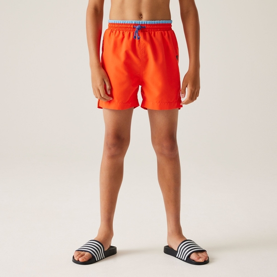Kids' Skander III Swim Shorts Tangerine Tango Regatta UK