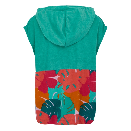 Kids' Towel Robe II Turquoise/Tropical Leaf