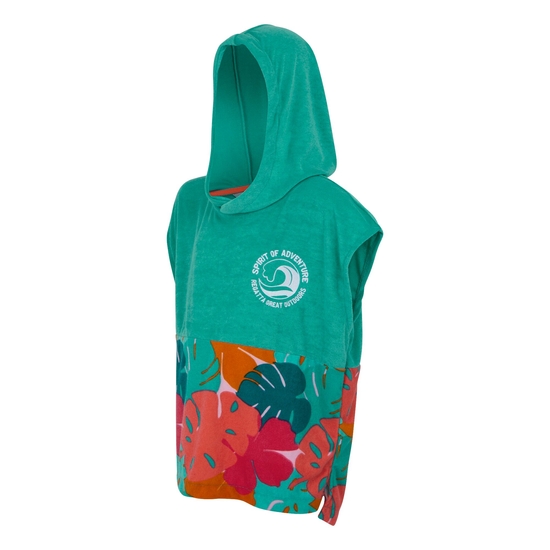 Kids' Towel Robe II Turquoise/Tropical Leaf
