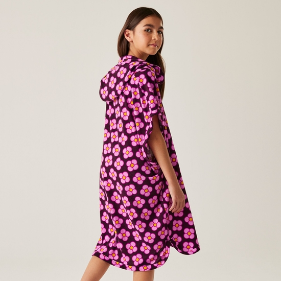Girls Orla Kiely Towelling Robe Spinning Flower Morello
