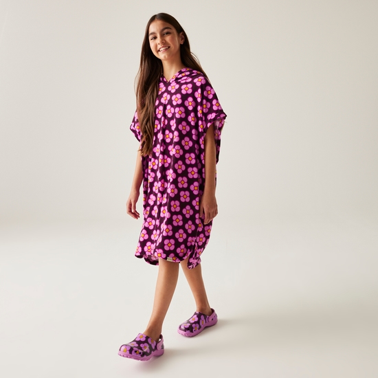 Girls Orla Kiely Towelling Robe Spinning Flower Morello
