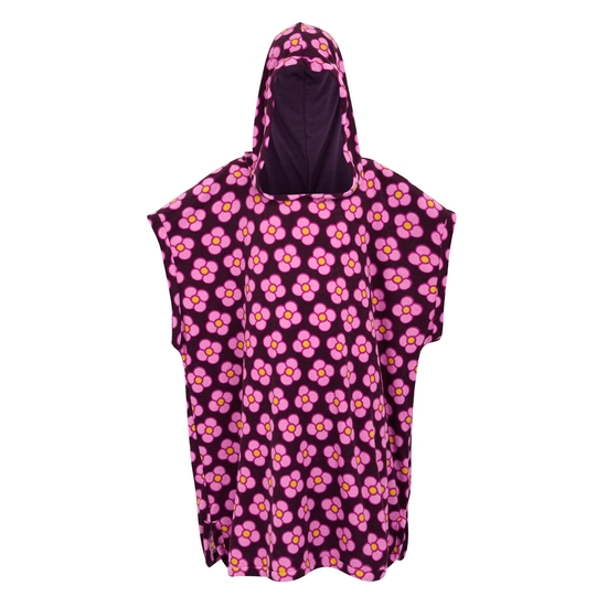 Girls Orla Kiely Towelling Robe Spinning Flower Morello