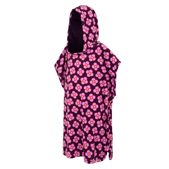 Girls Orla Kiely Towelling Robe Spinning Flower Morello