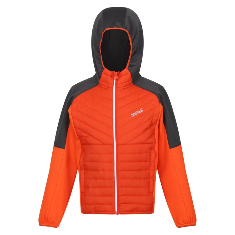 Kids Kielder Hybrid VI Jacket Rusty Orange Slate Grey Regatta UK