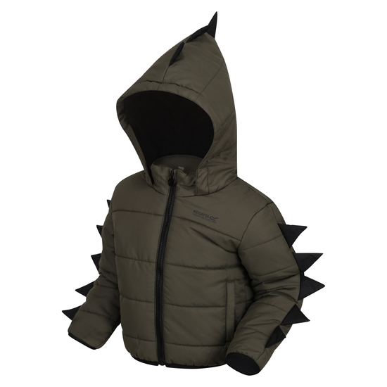 Kids Dino Winter Jacket Grape Leaf Dino
