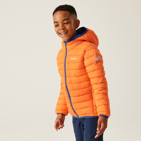 Kids' Hooded Marizion Baffled Jacket - Persimmon Oxford Blue | Regatta UK