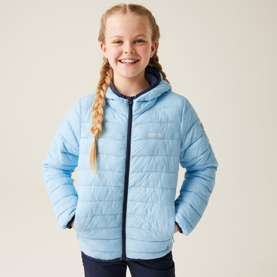 Kids' Hooded Marizion Baffled Jacket Clear Sky Coronet Blue