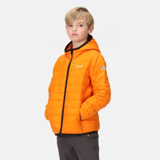 Kids' Hooded Marizion Baffled Jacket - Orange Pepper | Regatta UK