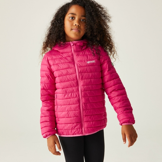 Kids' Hooded Hillpack II Jacket Pink Potion Regatta UK