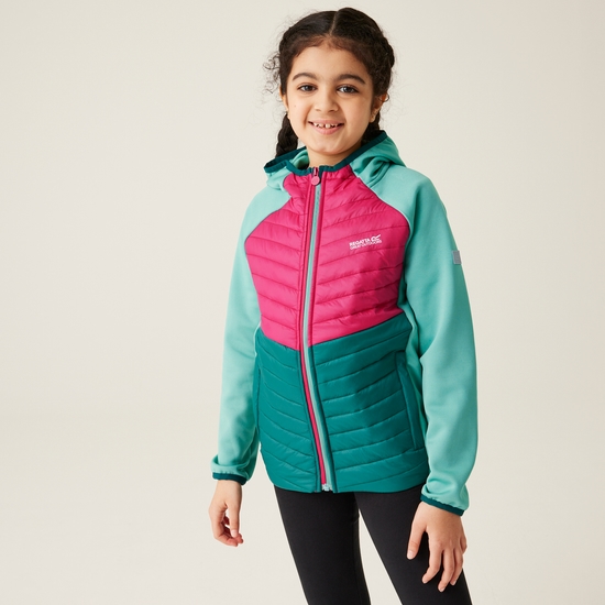 Kids' Kielder Hybrid VIII Jacket Dusty Green Deep Pink