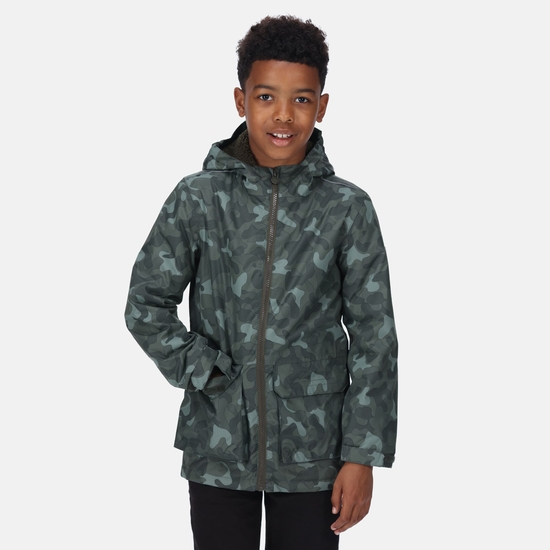 Kids Salman Waterproof Insulated Jacket Dark Khaki Multi Camo