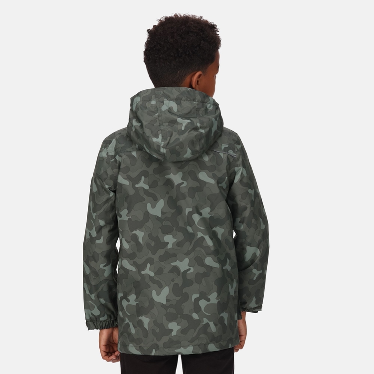 Kids Salman Waterproof Insulated Jacket Dark Khaki Multi Camo Regatta UK
