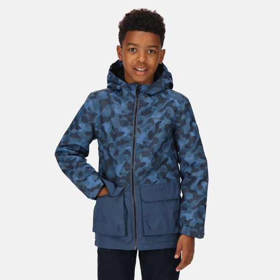 Kids Salman Waterproof Insulated Jacket Dark Denim Camo Regatta ROW