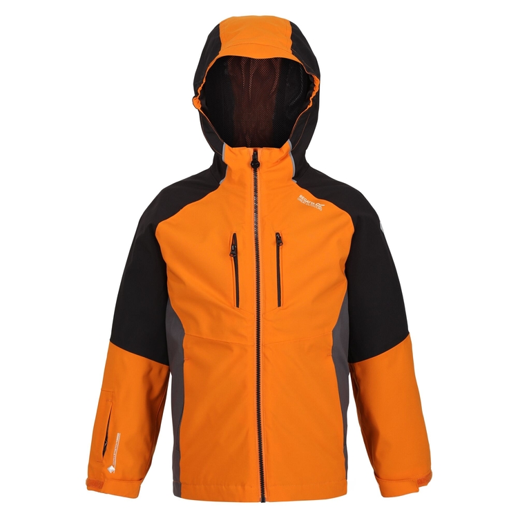 Kids Hydrate VII 3 In 1 Waterproof Jacket Autumn Maple Black Dark Grey Regatta ROW