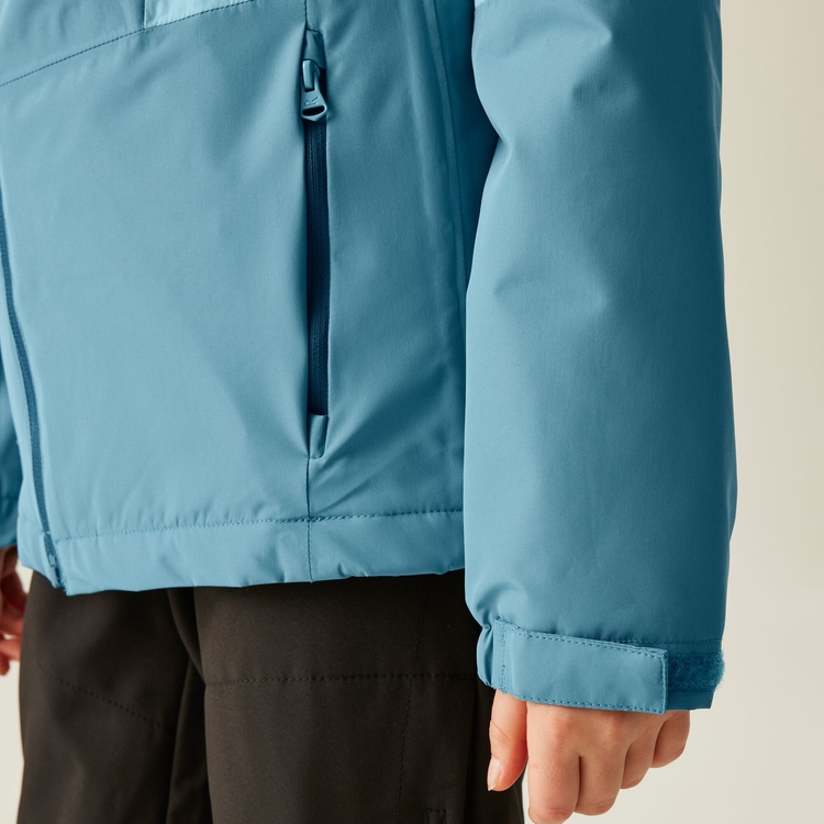 Kurtka dziecięca przejściowa przeciwdeszczowa z latarką LED