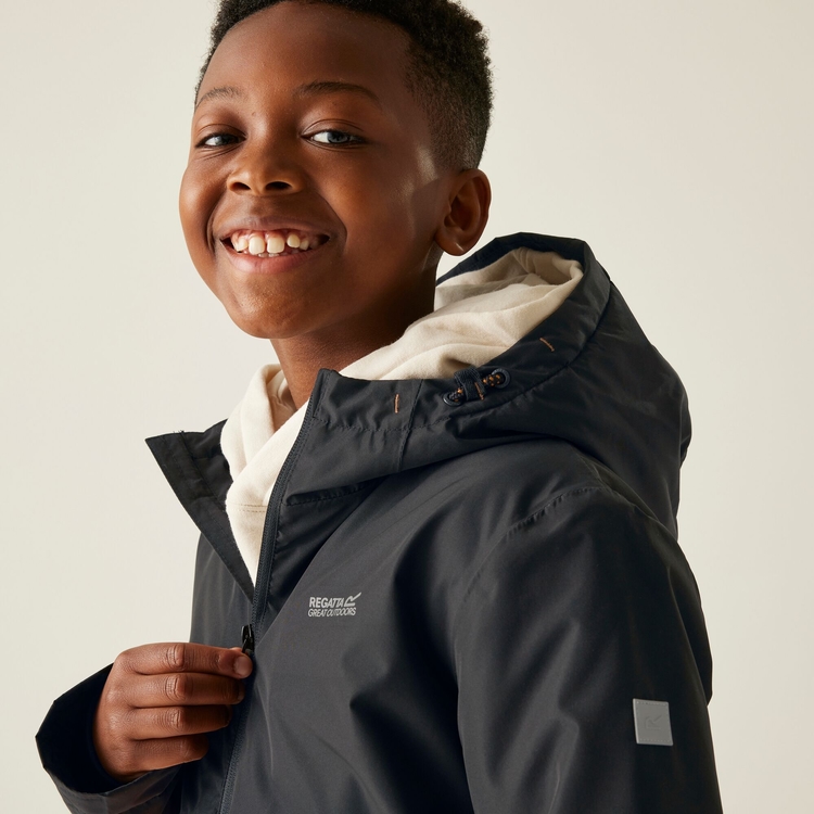 Veste Enfant Imperméable Doublée Polaire - Coupe-vent, Respirante - Pour Randonnée, Vélo, Printemps/automne - Capuche, Coupe Ajustée