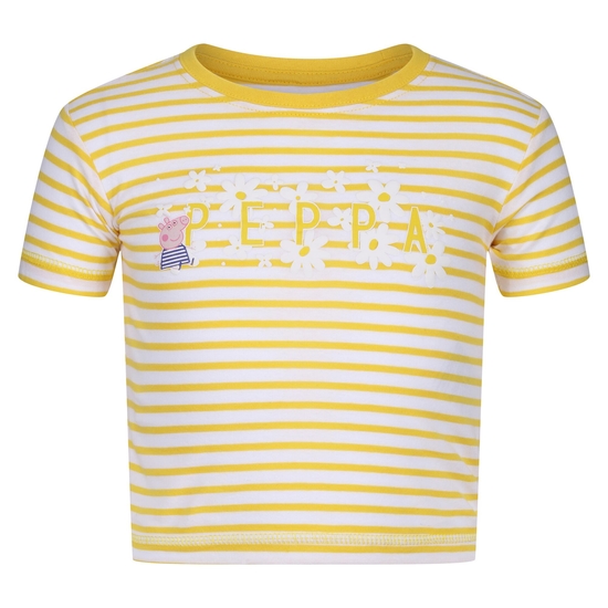 Peppa Pig Stripe T-Shirt - Maize Yellow White Stripe | Regatta UK