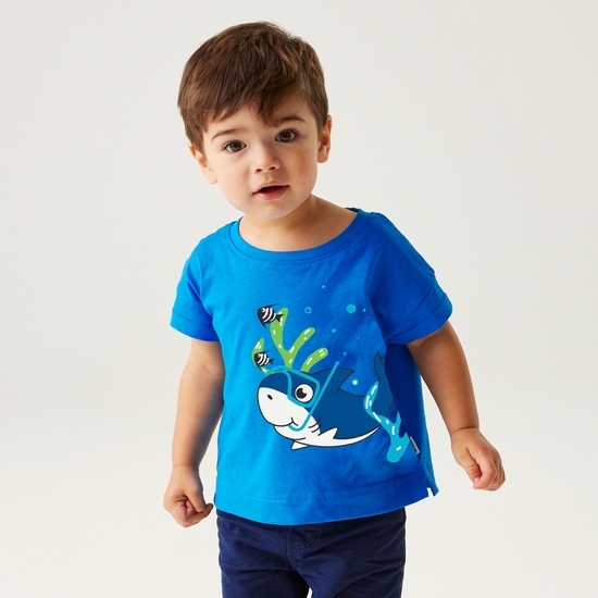 Kids' Animal T-Shirt - Bubbles The Shark Hawaiian Blue | Regatta UK