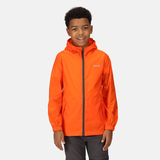 Kids' Pack It Waterproof Packaway Jacket - Blaze Orange | Regatta UK