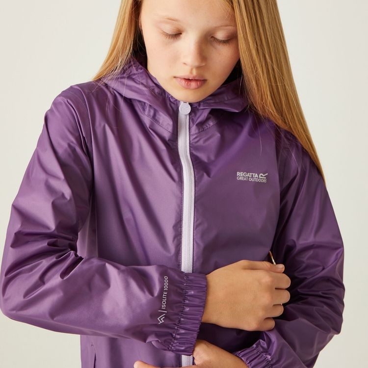 Kids Pack It Waterproof Packaway Jacket Sunset Purple Regatta UK
