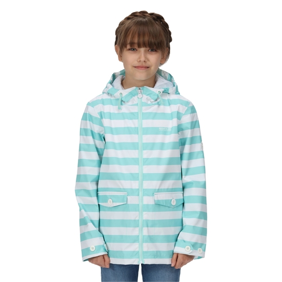 Blue and white striped raincoat cheap