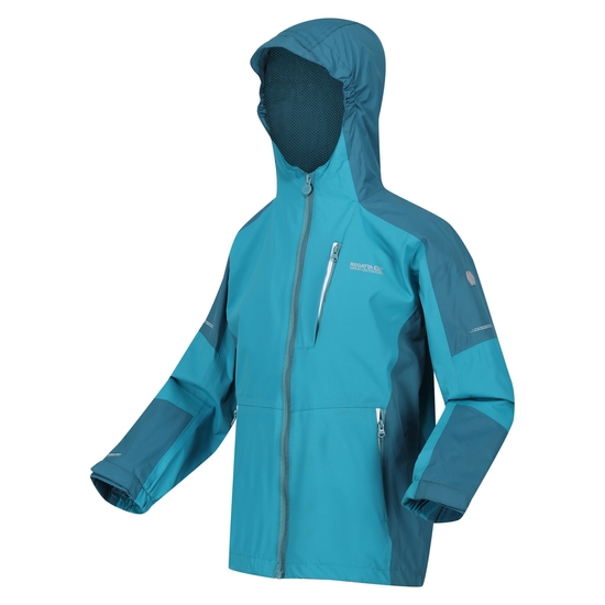 Kids Calderdale II Waterproof Jacket Pagoda Blue Dragonfly Regatta ROW