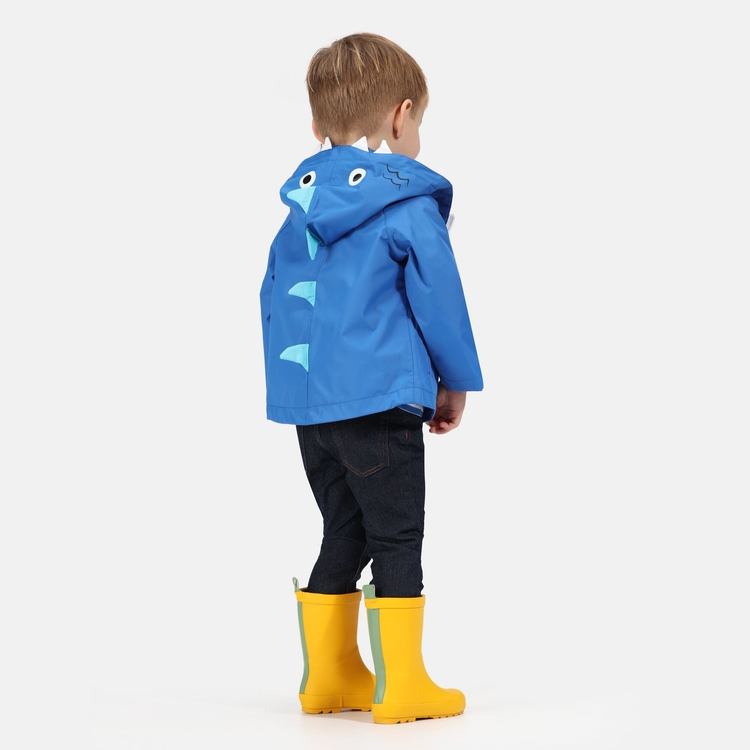 Kids Animal Print Waterproof Jacket Shark Regatta ROW