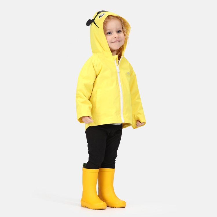 Animal bedruckte, leichte, wasserdichte Jacke für Kinder - Gelb | Regatta DE