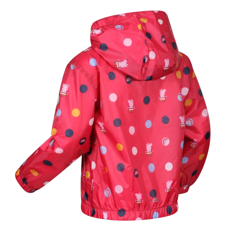 Kids' Peppa Pig Muddy Puddle Waterproof Jacket Bright Blush Polka