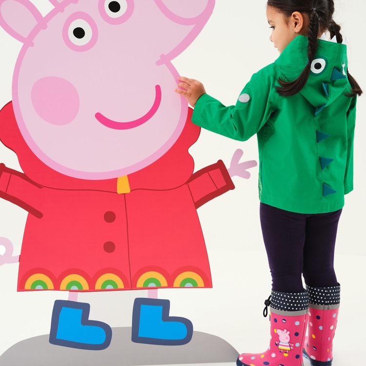 Peppa Pig Waterproof Animal Hood Jacket Jelly Bean Dinosaur