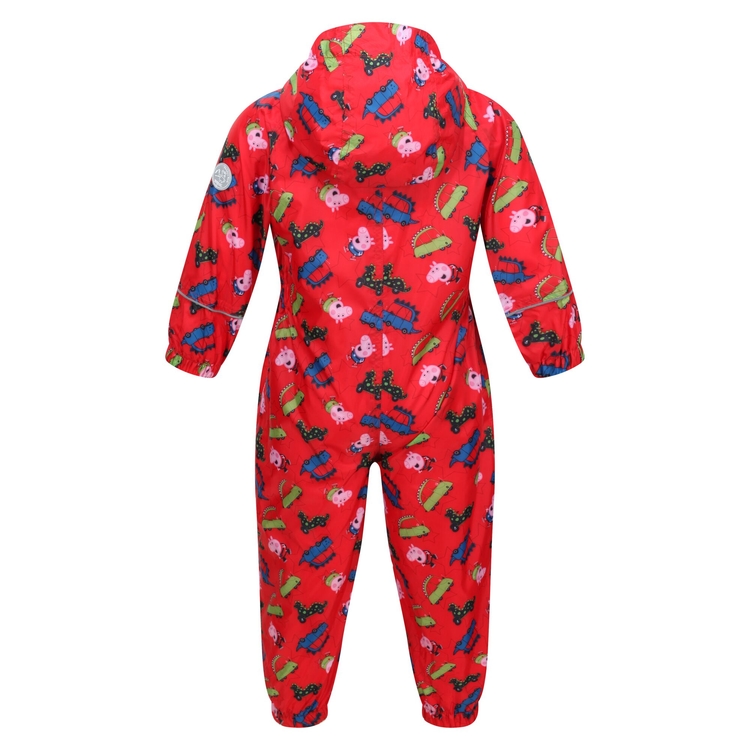 Kids Peppa Pig Pobble Waterproof Puddle Suit True Red Regatta UK