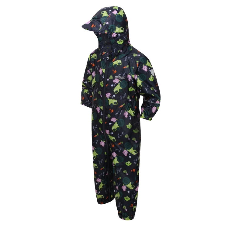 Kids Peppa Pig Pobble Waterproof Puddle Suit Navy Regatta UK