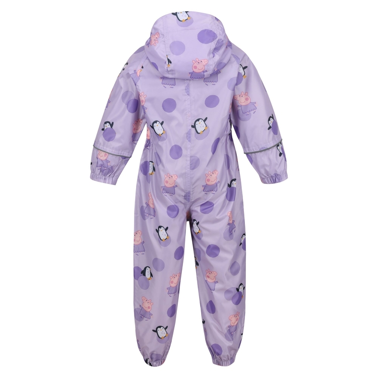 Kids Peppa Pig Pobble Waterproof Puddle Suit Pastel Lilac Regatta ROW