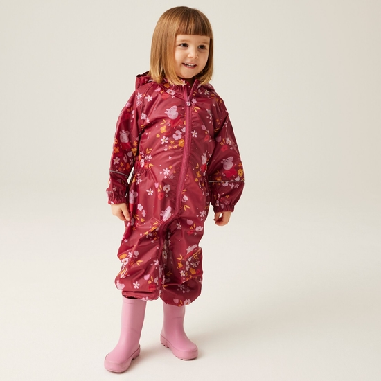 Kids' Peppa Pig Pobble Waterproof Puddle Suit - Berry Pink | Regatta UK