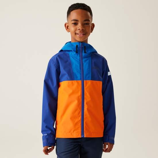 Kids' Hanleigh Waterproof Jacket Oxford Blue New Royal Persimmon