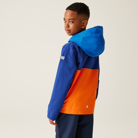 Kids' Hanleigh Waterproof Jacket Oxford Blue New Royal Persimmon