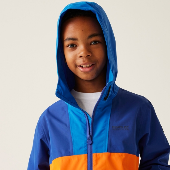 Kids' Hanleigh Waterproof Jacket Oxford Blue New Royal Persimmon
